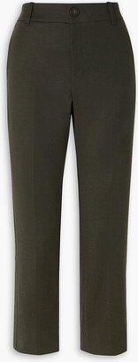 Cropped cotton-blend skinny pants