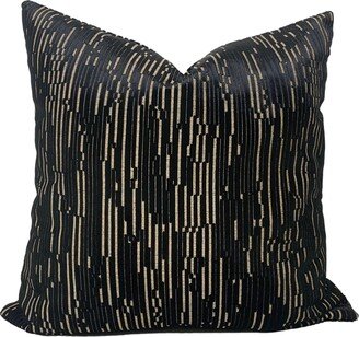 Black & Gold Velvet Throw Pillow Cover, Cushion Case, Sofa/Couch Living Room Decor