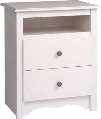 Tall 2 Drawer Nightstand with Open Shelf