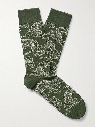 Jag Cotton-Blend Jacquard Socks