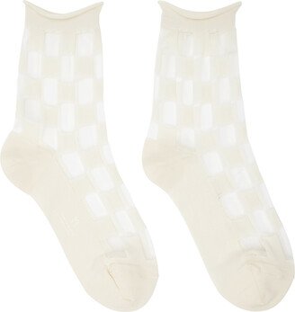 Off-White Plaid Socks