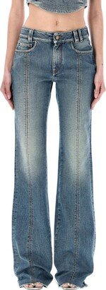 Slim Fitted Flared Denim Jeans