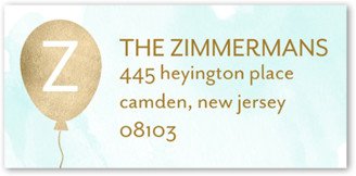 Address Labels: One Big Balloon Boy Address Label, Blue, Address Label, Matte