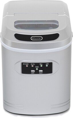 Compact Portable Ice Maker 27 lb capacity - Metallic Silver