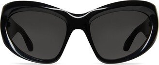 Wrap D-Frame Sunglasses