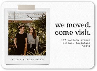 Moving Announcements: Snapshot Travel Moving Announcement, White, 5X7, Standard Smooth Cardstock, Rounded