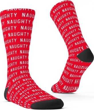 Socks: Naughty - Red Custom Socks, Red