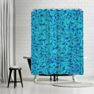 71 x 74 Shower Curtain, Blue Inklings by Cat Coquillette