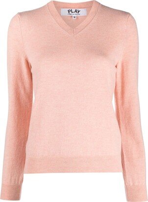 V-neck fine-knit wool jumper-AA