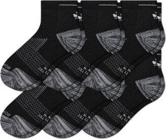 Women's Running Quarter Sock 6-Pack - Black Bee - Large - Athletic