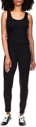 Cheetah Stripe Leggings (Black) Women's Casual Pants