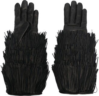 Zelda long-tassel leather gloves