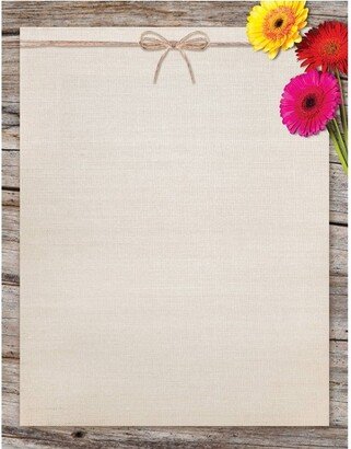 Great Papers! 80ct Three Gerber Daisies Letterhead Ivory