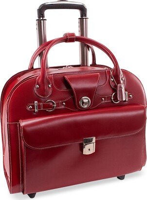 Edgebrook Leather Wheeled Laptop Briefcase