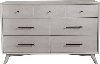 59 Gray Solid Wood Seven Drawer Double Dresser