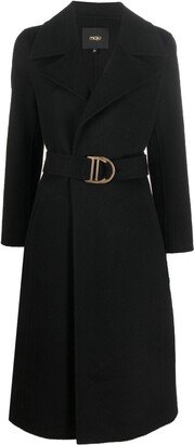 Belted-Waist Single-Breasted Coat-AA