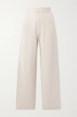 Golden Cashmere And Wool-blend Track Pants - Off-white