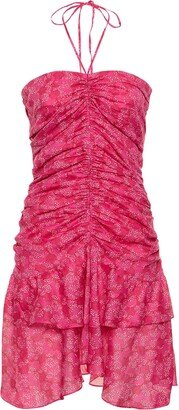 MARANT ETOILE Ilanka floral cotton mini halter dress