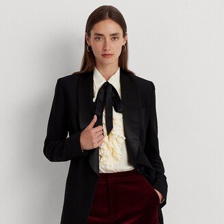 Ralph Lauren Satin-Trim Crepe Blazer