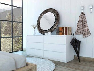 60 White Six Drawer Double Dresser