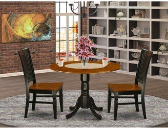 Mid Century Table Set Contains a Dining Table and Kitchen Dining Chairs - Black Finis-AM