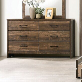 Ruri Contemporary Walnut 6-Drawer Dresser