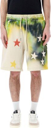 Star Sprayed Drawstring Track Shorts