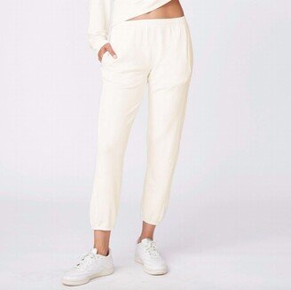 Supersoft Fleece Boyfriend Sweatpant In Creme