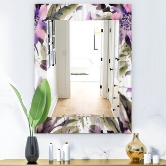 Designart 'Pink Blossom 42' Traditional Mirror - Printed Wall Mirror