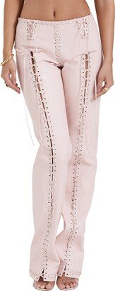 Elliott Lace Up Faux Leather Pants