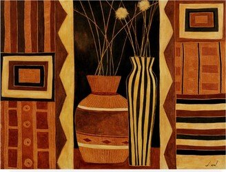 Pablo Esteban Brown Flat Vase Canvas Art - 15.5 x 21