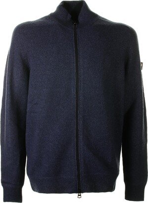 Navy Blue Sweater With Zip