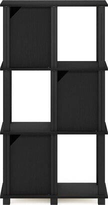 Brahms 4-Tier Storage Shelf with 3 Doors, Black Oak/Black