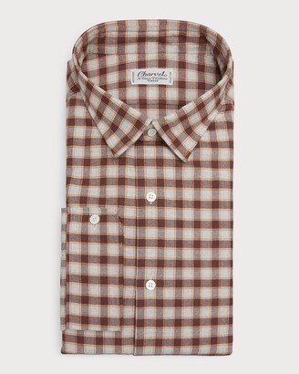 Men's Cotton Plaid Dress Shirt-AA