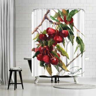 71 x 74 Shower Curtain, Cherries by Suren Nersisyan