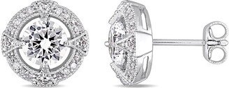 Silver 0.16 Ct. Tw. Diamond Earrings