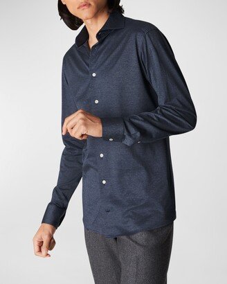 Men's Contemporary Fit Knit Jacquard Shirt