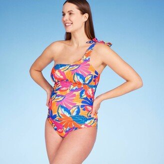 Asymmetric Tie Shoulder One Piece Maternity Swimsuit - Isabel Maternity by Ingrid & Isabel™ Floral