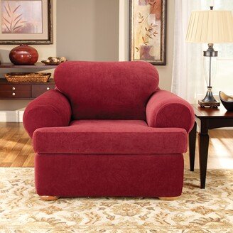 Stretch Pique 2 Piece T Cushion Chair Slipcover