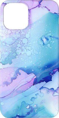 Custom Iphone Cases: Watercolor Waves - Blue And Purple Phone Case, Slim Case, Matte, Iphone 11, Blue