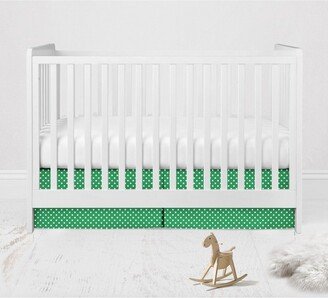 Pin Dots Crib/Toddler Bed Skirt - Green