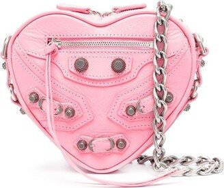 mini Le Cagole Heart leather crossbody bag