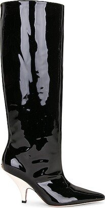 Kika Patent Knee High Boot in Black