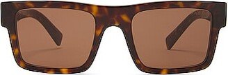 Rectanglular Frame Sunglasses in Brown