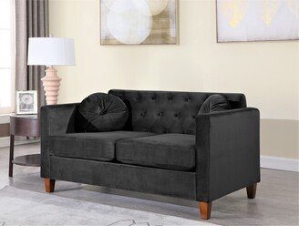 US Pride Lory Kitts Classic Velvet Chesterfield Loveseat