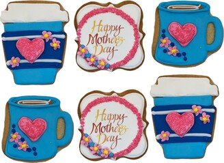 Coffee Love Mothers Mix - Set Of 6 Crunchy Shortbread Cookies Individually Wrapped By Bakersdozentogo