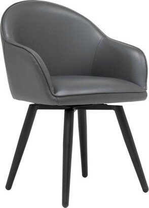 Dome Swivel Office/Dining/Guest Accent Chair with Arms Blended Leather