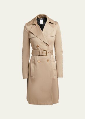 Belted Cotton Gabardine Trench Coat