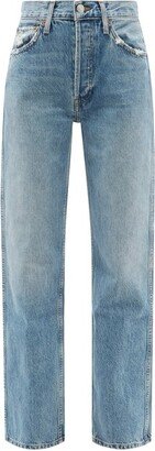 Distressed High-rise Straight-leg Jeans-AB