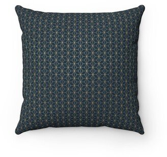 Art Deco, Nouveau Pillow Cover, Retro Abstract Dark Navy Beige Simple Elegant, Stylish Decorative Couch Pillowcase